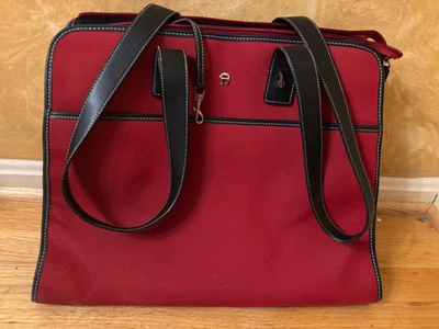 Etienne Aigner Large Red Canvas Tote Bag Excellent Condition  - Image 1 of 4