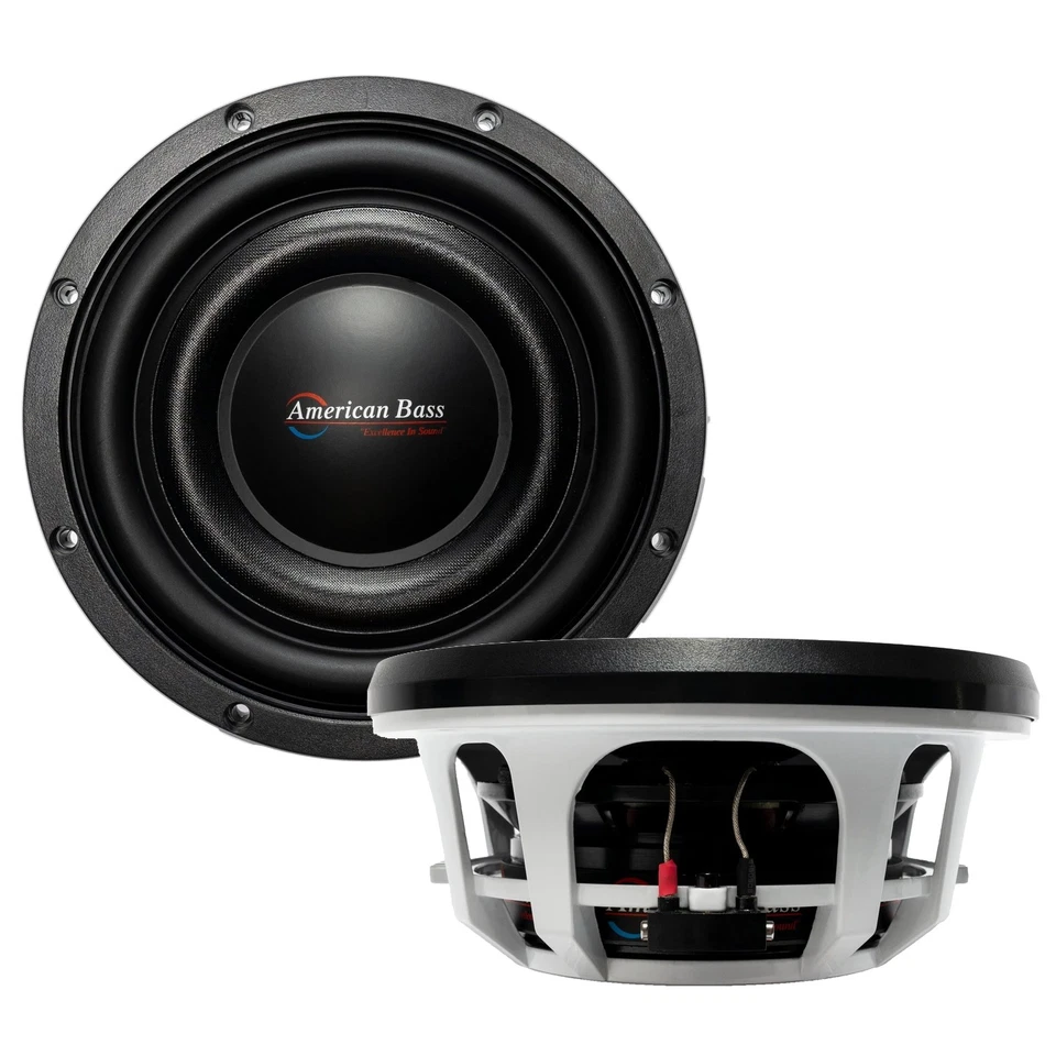 (2) AMERICAN BASS TITANIUM 8” SLIM SHALLOW-MOUNT DUAL 4-OHM SUBWOOFERS (1 PAIR) - Image 1 of 4