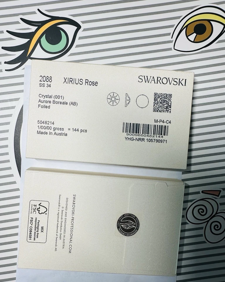 Swarovski 2088 SS 34 Flatback Foiled Rhinestones Pack 144 Clear CRYSTAL  AB F - Image 1 of 1