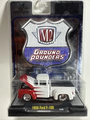 1/64th M2 Machines Ground Pounders 1956 Ford F-100 Pickup White/red I31 - Image 1 of 2
