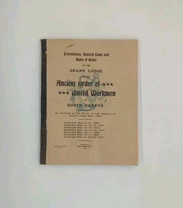 Vintage United Workmen of South Dakota Lodge Rules (1907, Aberdeen) - Bild 1 von 4