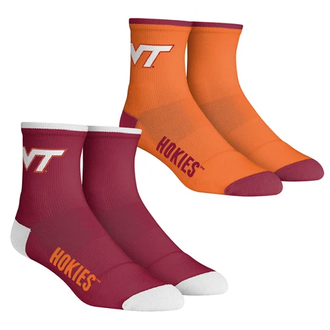 Youth Rock Em Socks Virginia Tech Hokies Core Team 2-Pack Quarter Length Sock Cover