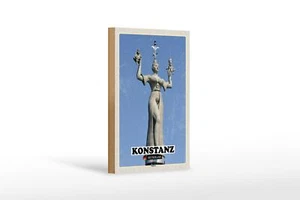 Holzschild Städte Konstanz Imperia Skulptur Deko 12x18 cm Schild - Bild 1 von 5
