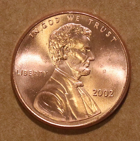 2002 Lincoln Memorial cents  BU Cover