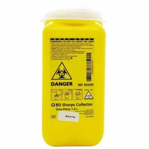 * 1.4L Sharps Hypodermic Waste Container Bin for Needle Syringe Disposal Sharp - Picture 1 of 2