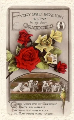 Every Good Birthday Wish to my Grandchild - RP - Posted 1924 - Wildt & Kray - Image 1 of 2