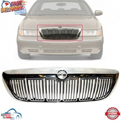 NEW FRONT GRILLE CHROME AND BLACK PLASTIC FOR 1998-2002 MERCURY GRAND MARQUIS Foto 1 de 4