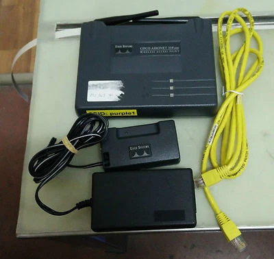 Punto de acceso inalámbrico Cisco AIRONET 350 AIR-AP352E2C 802.11b WAP con PWRINJ + cable Foto 1 de 2