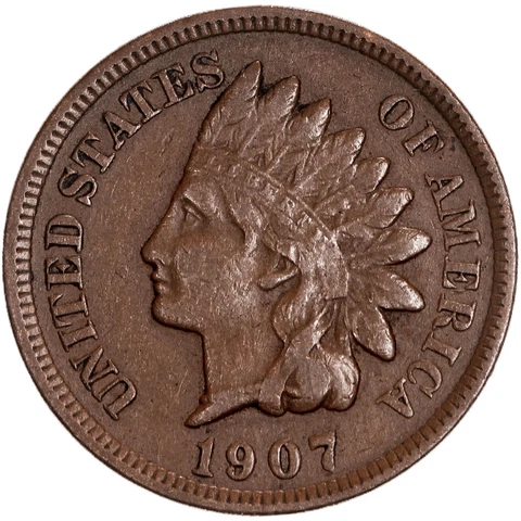 1907 (P) Indian Head Cent Extra Fine Penny XF Cover