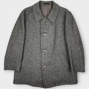 Kynoch Keith Scotland Coat 48L Wool Barleycorn Tweed Jacket Monarch Munchen Gray - Picture 1 of 17