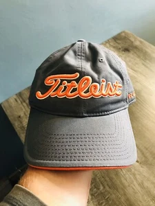 TITLEIST Pro V1 Golf Hat Adjustable Grey With Orange Letters Foot joy Logo - Picture 1 of 7
