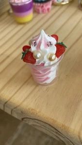 Cute Cake Miniature Ice Cream Sundae Smoothie Keychain Bag Charm US Seller - Picture 1 of 1