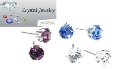 LOTE de 3 piezas de pendientes de acero quirúrgico piedra swarovski oro blanco amarillo NUEVO Foto 1 de 4