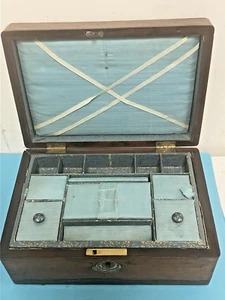 Antique rose wood ladies fitted work box - Picture 1 of 9