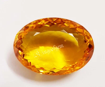 Orange Yellow Golden Citrine 65 Ct Oval Cut Loose Gemstone From Brazil - Image 1 of 4