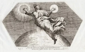 Grabado de logia vaticana RAFAEL 1649 "Creación del mundo" enmarcado certificado de autenticidad firmado - Imagen 1 de 3