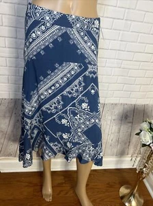 Melissa Paife Maxi Skirt Size L Petite Elastic Pull On Waist New Rufle New - Picture 1 of 7