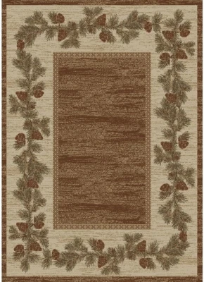 Alfombra de campo abierto Rustic Lodge, cono de pino, 63" de ancho x 87" de largo, multi 6708 Foto 1 de 4