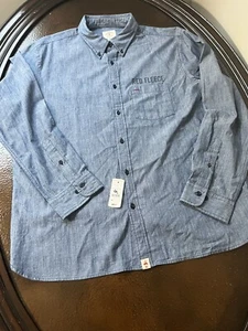 New Brooks Brothers Red Fleece Denim Shirt Xxl - Picture 1 of 5