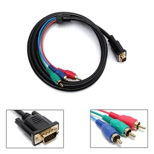 VGA a 3 RCA TV Componente Audio Video AV Convertidor Cable para PC Laptop - Imagen 1 de 3
