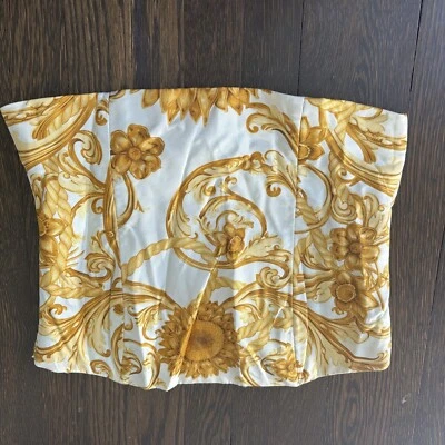 Vintage Women’s McLaughlin corset Size 10 Silk Zip Up Yellow Gold Floral Print - Image 1 of 4