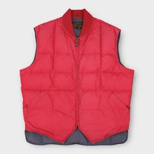 Vintage Eddie Bauer Men’s Puffer Vest Size Large Goose Down Red Full Zip - Imagen 1 de 6