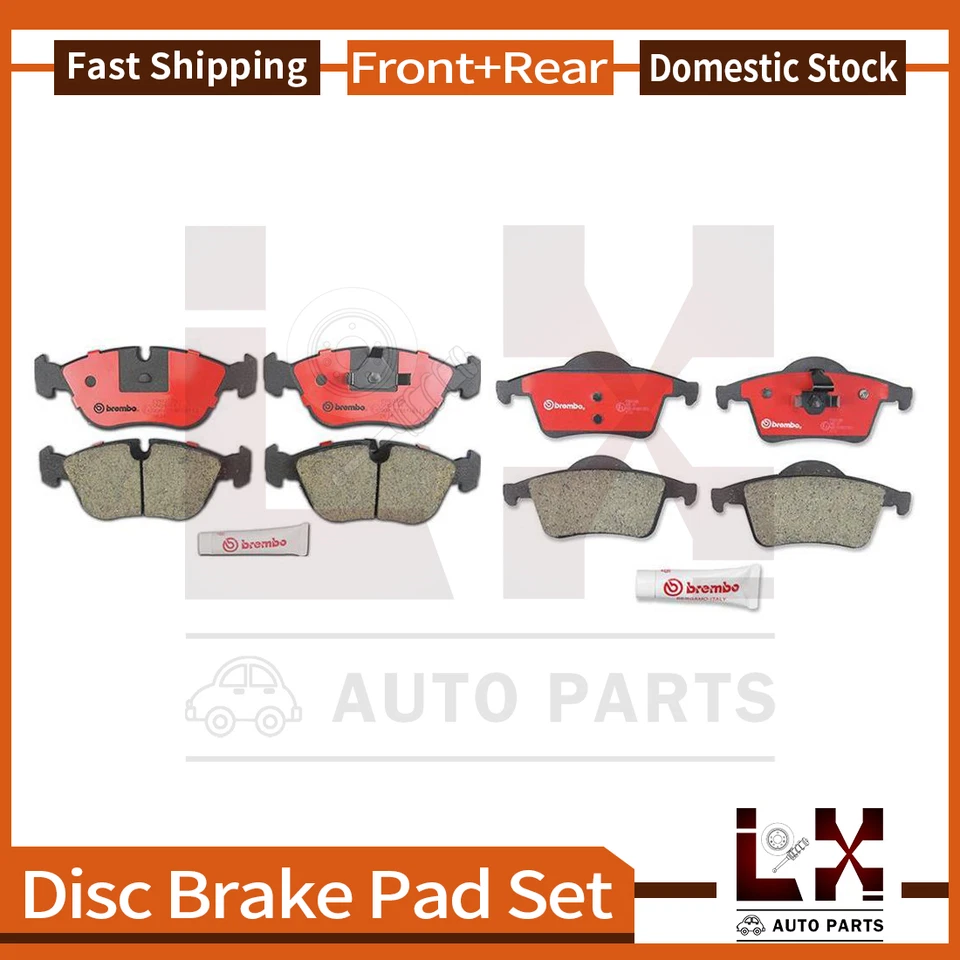 Juego de 8 pastillas de freno de disco delanteras traseras Brembo para Volvo V70 2000 Foto 1 de 4