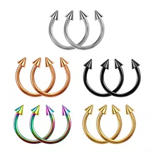 100pcs 16G Spike Nose Lip Labret Ear Rings Piercing Horseshoes CBR Body Jewelry - Picture 1 of 1