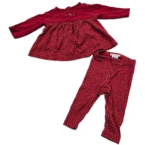 Gymboree Infant Baby Girls Red Floral 2 Piece Top Leggings Set 6-12 M VTG 1999 - Picture 1 of 7