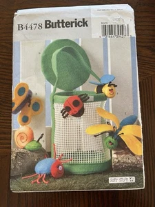 Butterick Pattern B4478 Bee Butterfly Snail Finger Puppets and Bug Basket Uncut - Picture 1 of 3