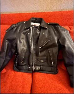 Vintage LA ROXX Black Leather Motorcycle Jacket - SIZE 46 - Picture 1 of 6