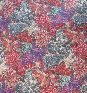 2 yds x 45" Linen Fabric All-Over Floral Cranston Screen Print Jewel Woodland - Picture 1 of 5