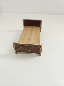 Vintage Lundby Barton Caroline's Home Wooden Bed 1:16 1970's - Picture 1 of 5