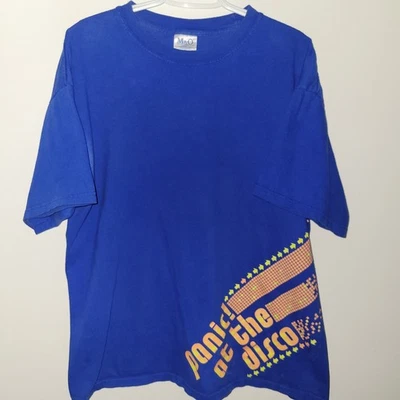 M&O Knits Panic At The Disco Rock Pop Band T-Shirt Size XL Blue - Image 1 of 4