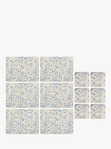 Morris & Co. (John Lewis)Willow Boughs Placemats & Coasters Set Blue New Sealed - Picture 1 of 9