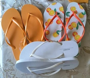 New Old Navy 3-Pack  Women's Flip Flops Sandals in Fresh Squeeze White Size 9 - Picture 1 of 7