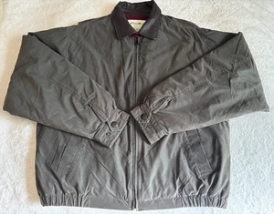 Vtg Eddie Bauer Jacket Men's Bomber 90s-Olive Green- Collar- Lined Full Zip - M - Picture 1 of 11