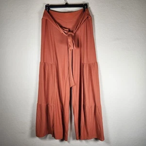 Pantalone Derek Heart vita alta gamba larga sciolto comodo arancione bruciato pull on - Foto 1 di 11