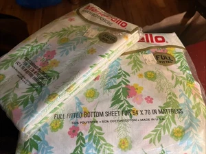 SÁBANA COMPLETA AJUSTADA CAÑÓN AÑOS 70 DE COLECCIÓN Y 2 FUNDAS DE ALMOHADA ESTÁNDAR NOS FLORALES PASTELES - Imagen 1 de 13