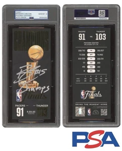 Branden Carlson Signed 2025 NBA FINALS CHAMPIONS Ticket PSA GEM 10 AUTO THUNDER - Picture 1 of 3