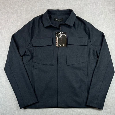 Maniere De Voir верхняя юбка куртка мужчин L уголь серый техническая кнопка спереди новый - Изображение 1 из 4