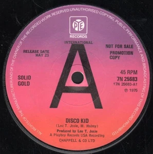 Solid Gold Disco Kid 7" vinyl UK Pye 1975 promo copy B/w disco train 7N25683 - Picture 1 of 2