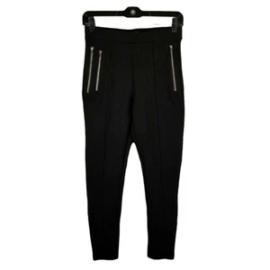 ZARA Black Knit Pull On Moto Zip Pants Size M Medium  - Picture 1 of 6