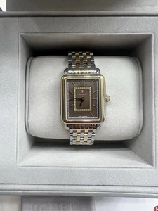 Pre-owned-Michele Deco II Two Tone Gold Silver Champagne dial Diamond Watch. - Picture 1 of 8