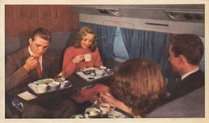 United Airlines All The Family DC-6 1Mainliner 952 Passenger Cabin Postcard - Picture 1 of 2