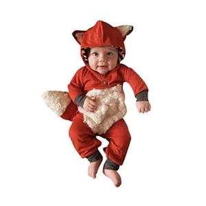 Newborn Baby Girl Boy Halloween Cosplay Cartoon Clothes Fox 6-12 Months Orange - Picture 1 of 8