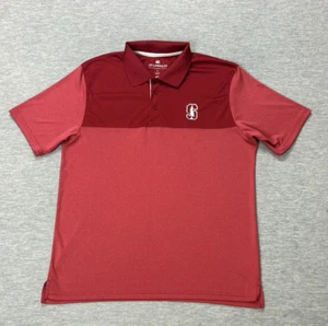 Stanford University Cardinals Polo Shirt Mens Large Red Colosseum Logo - Picture 1 of 10