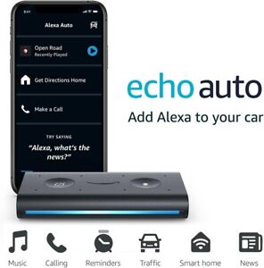 Amazon Echo Auto Smart Hub with Alexa Make Your Vehicle A Smart Speaker - Black