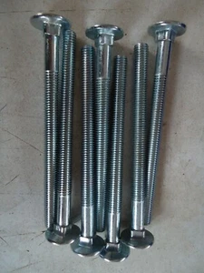 M10X130 CUP SQ CARRIAGE BOLTS SCREWS WITH HEXAGON FULL NUTS ZINC (Qty37) Lot1100 - Picture 1 of 3