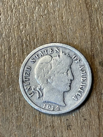1914D Barber Dime VG+ Cover